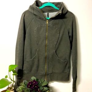 Lululemon scuba zip up hoodie - green gray - 4